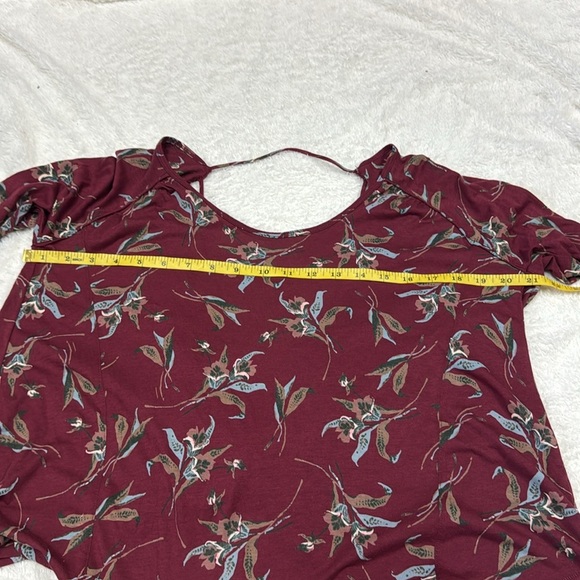 Free People Red Ruched Backless Elsa Fall Open back top NWOT - Picture 4 of 7